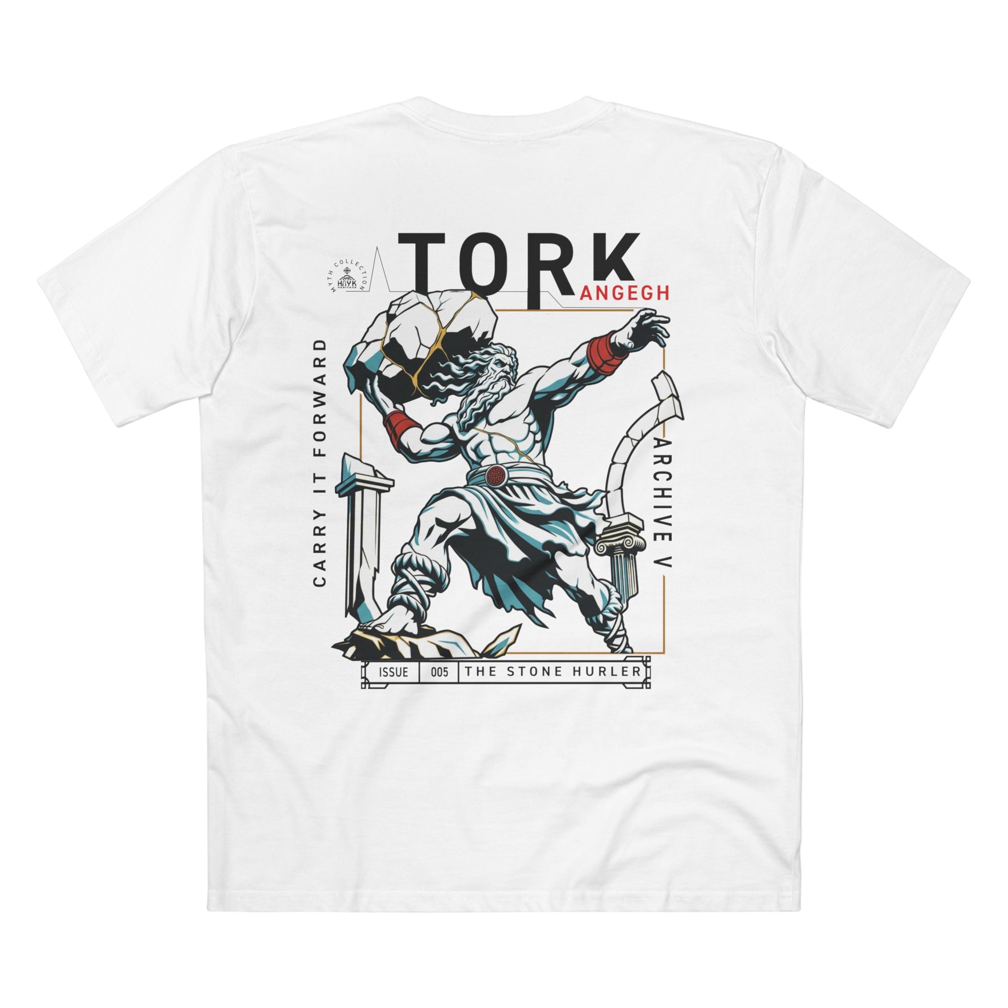 Tork Angegh Archive V t-shirt — Stone Hurler Armenian giant mythology apparel