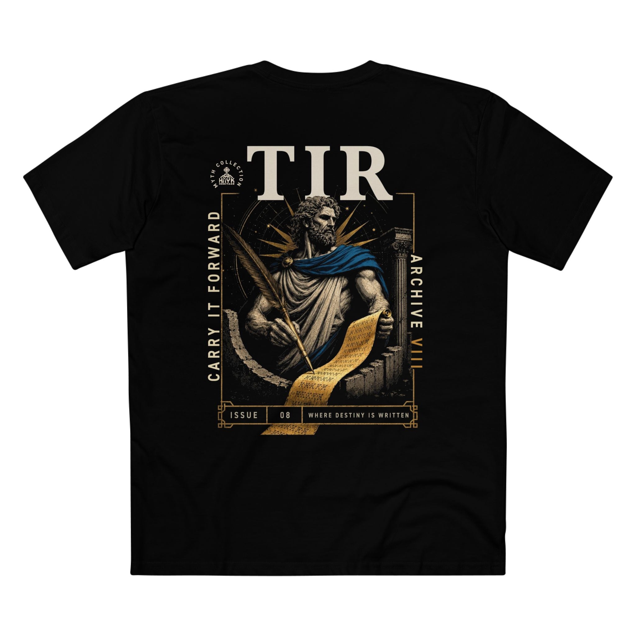 Tir Armenian t-shirt fabric and print detail closeup