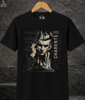 Charents Man Under Pressure Armenian poet t-shirt — geometric cubist portrait on black tee