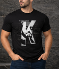 Komitas — The Silence After 1915 | Black t-shirt with K letterform and portrait graphic