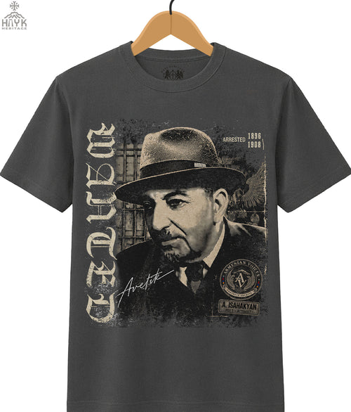 Avetik Isahakyan Armenian poet-activist graphic tee – vintage WANTED poster design, Hayk Heritage