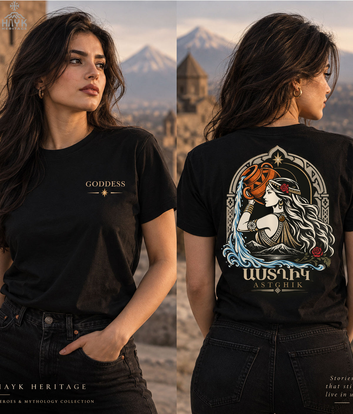 Astghik Goddess of Love and Life Armenian heritage t-shirt mockup