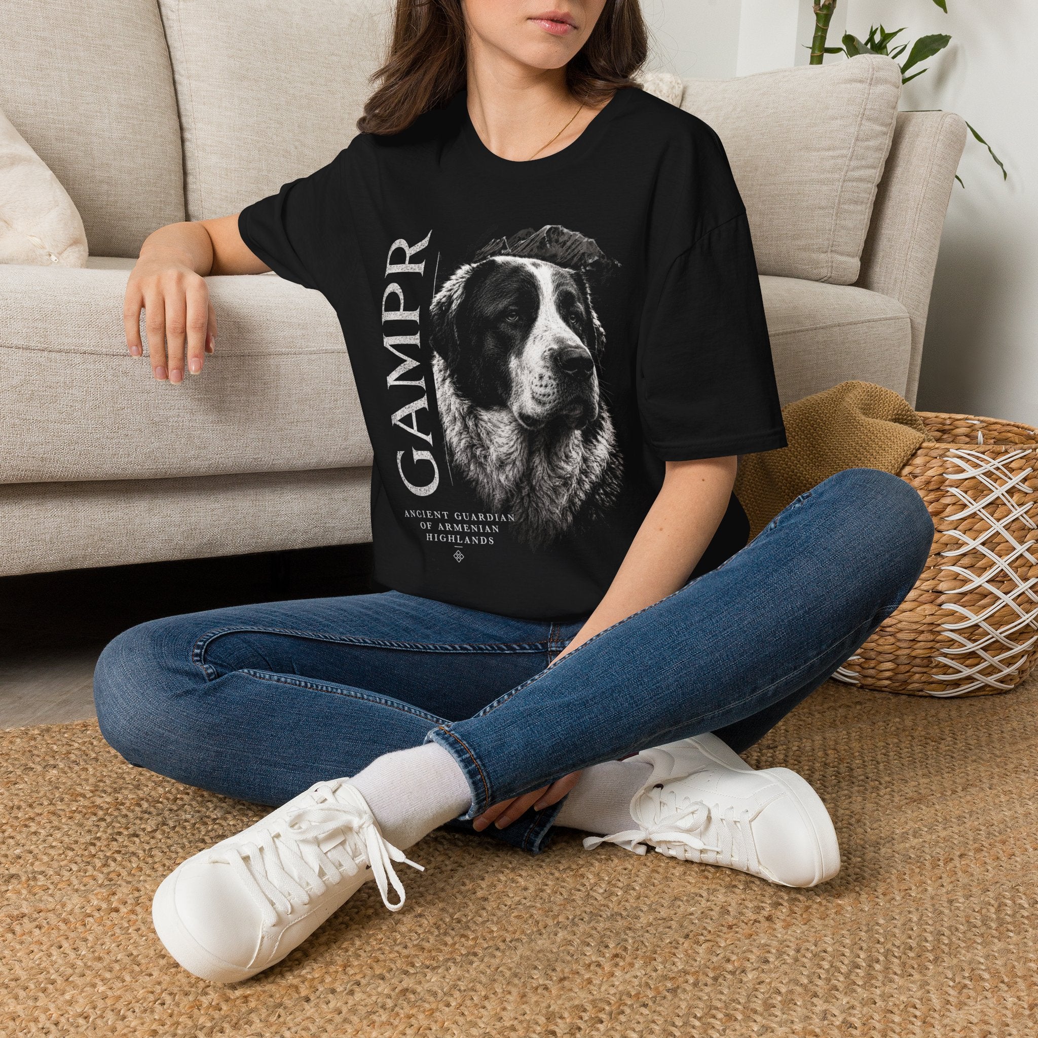 GAMPR Armenian Guardian Dog T-Shirt — Worn view | Black