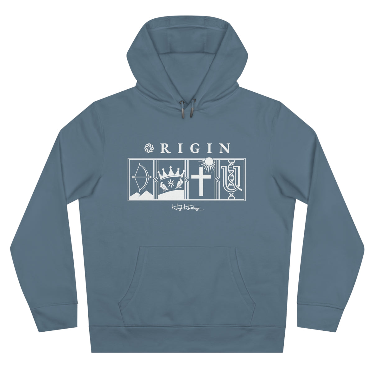 ORIGIN hoodie by Hayk Heritage with the Armenian eternity sign forming the O in ORIGIN