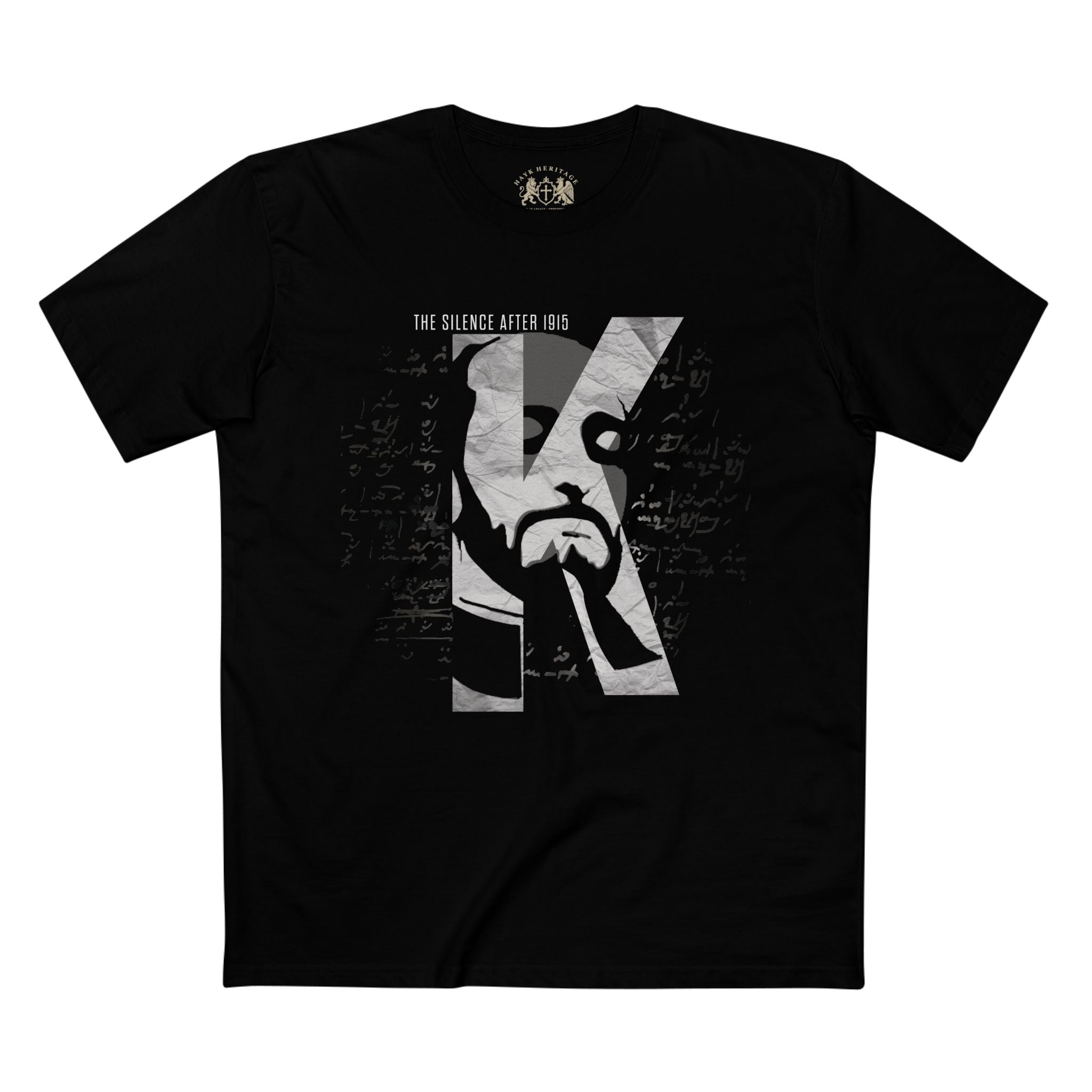 Komitas "The Silence After 1915" — Armenian heritage t-shirt design detail