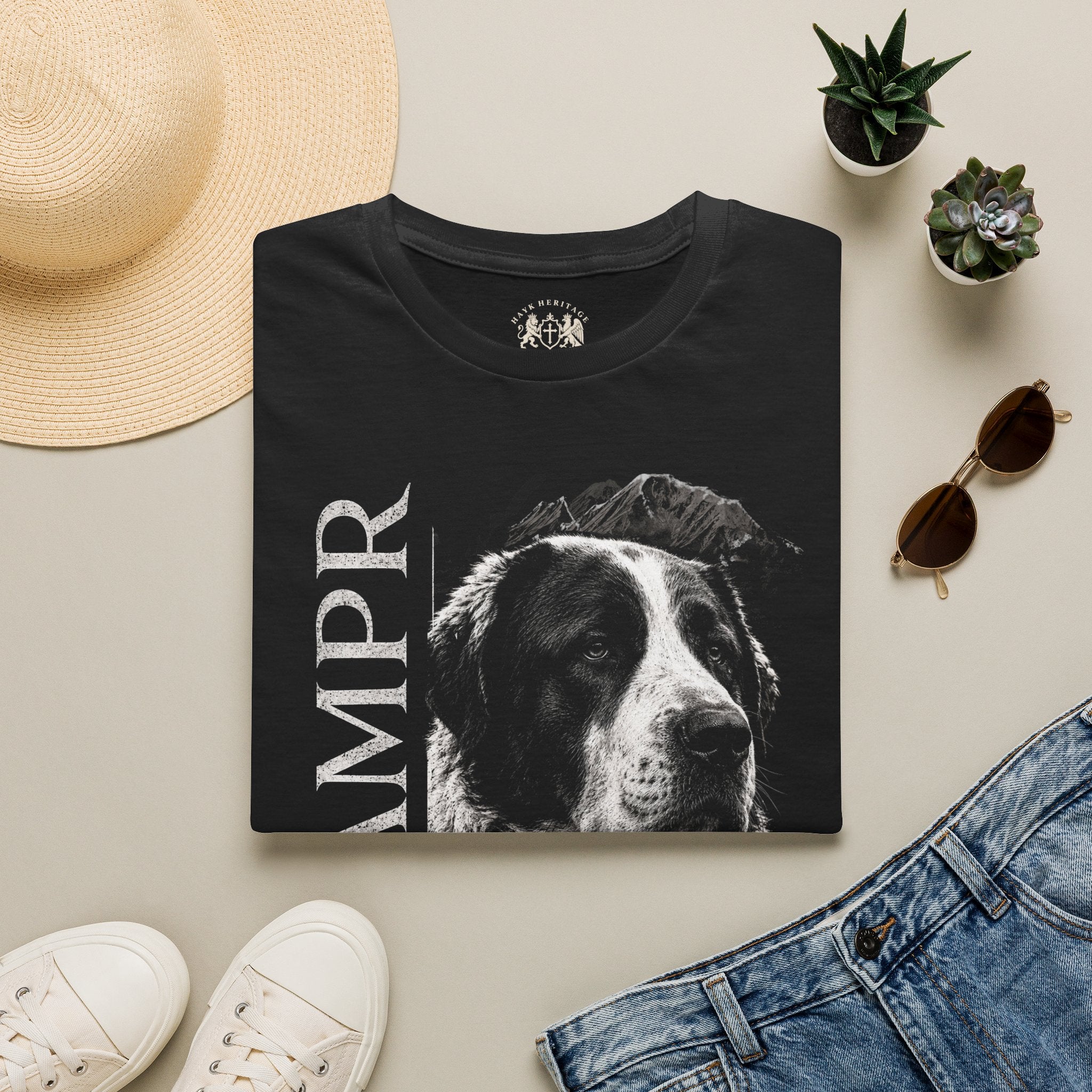 GAMPR Armenian Guardian Dog T-Shirt — Portrait detail | Black