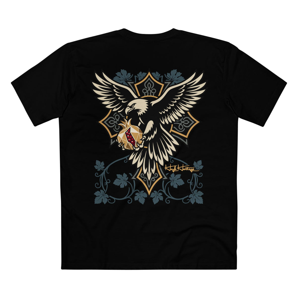 Carried Forward EU t-shirt by Hayk Heritage, Armenian eagle and cross print