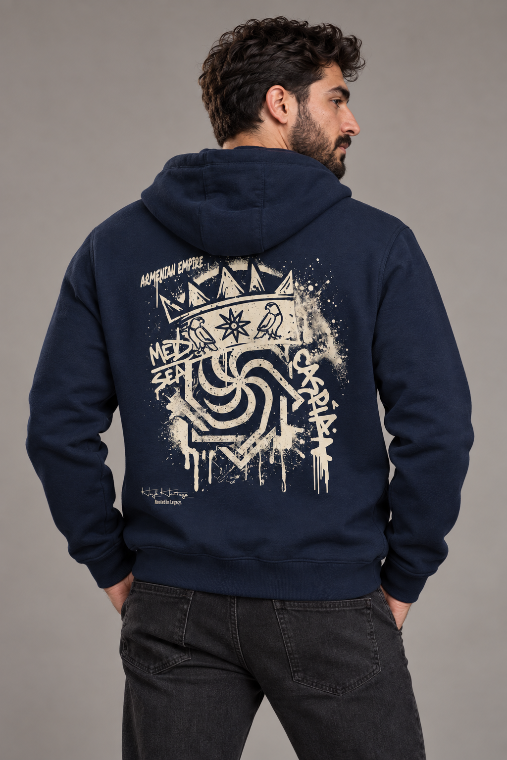 Navy Hoodie Tigran The great - Hayl Heritage