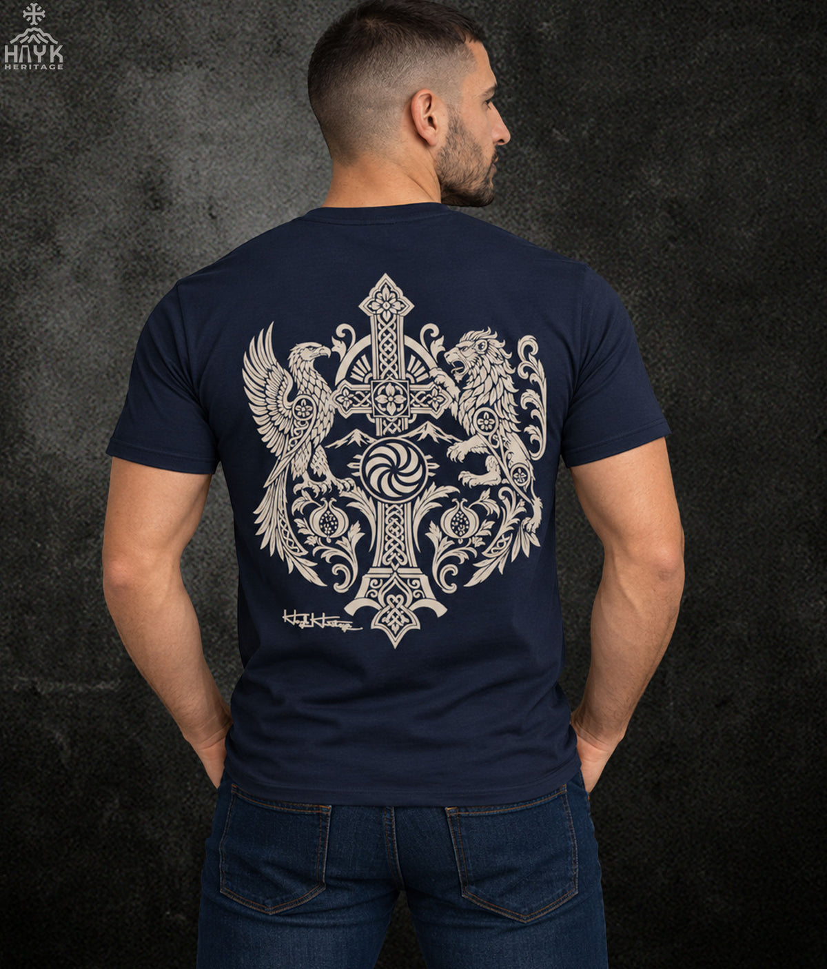 Armenian Heritage Crest Tee | Eagle, Lion & Cross - Grit & Grin