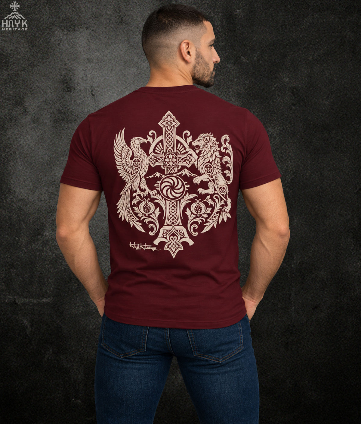 Armenian Heritage Crest Tee | Eagle, Lion & Cross - Grit & Grin