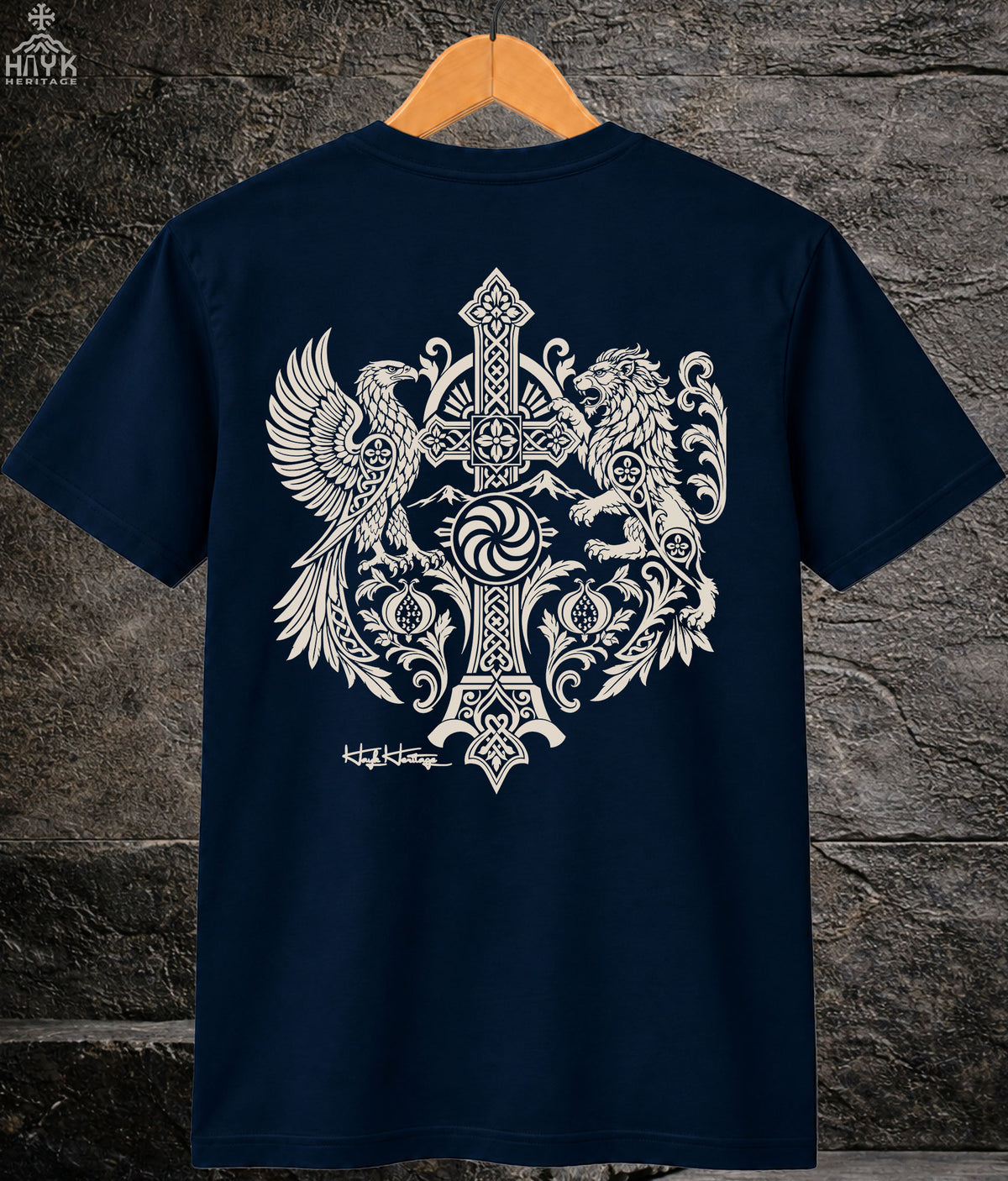 Armenian Heritage Crest Tee | Eagle, Lion & Cross - Grit & Grin