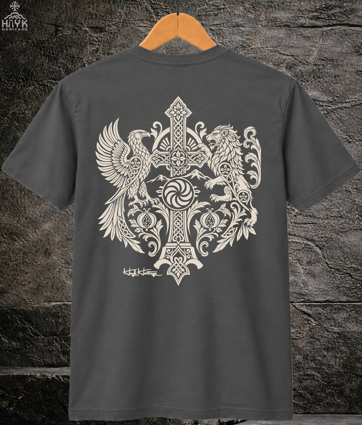 Armenian Heritage Crest Tee | Eagle, Lion & Cross - Grit & Grin