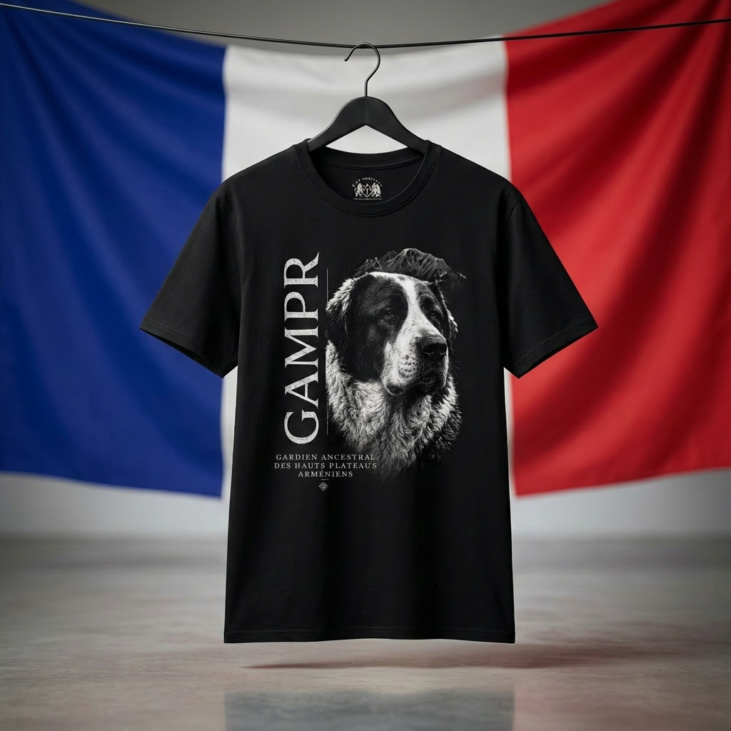 GAMPR T-Shirt — Gardien Ancestral des Hauts Plateaux Arméniens | T-Shirt Noir